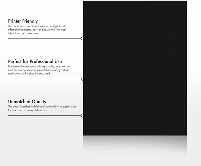 LUXPaper 8.5" x 11" Paper | Letter Size | Midnight Black | 28lb. | 50 Qty - Image 8
