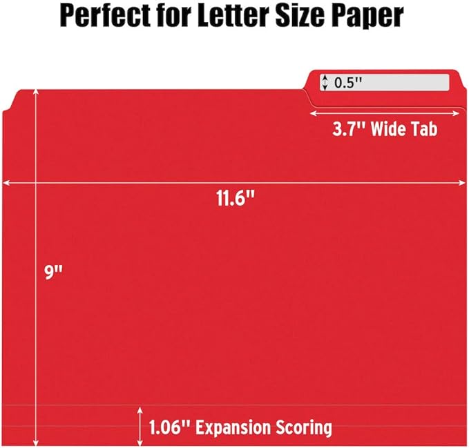36 Pack Plastic File Folders Colored - Image 7
