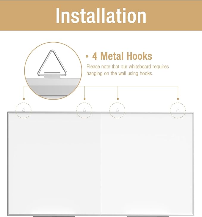 60"X 40" Large Magnetic Dry Erase Whiteboard, Wall Hanging Board - Image 9