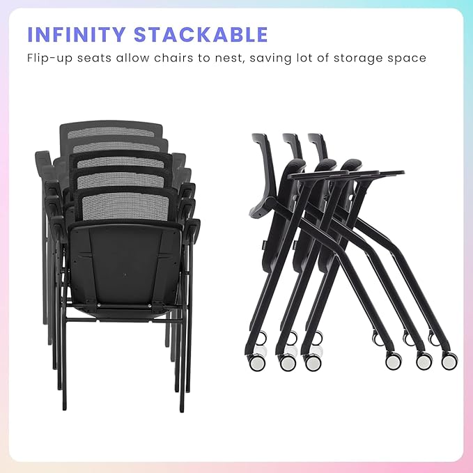 BROBRIYO, 10 Pack Stackable Conference Room Chairs - Image 6