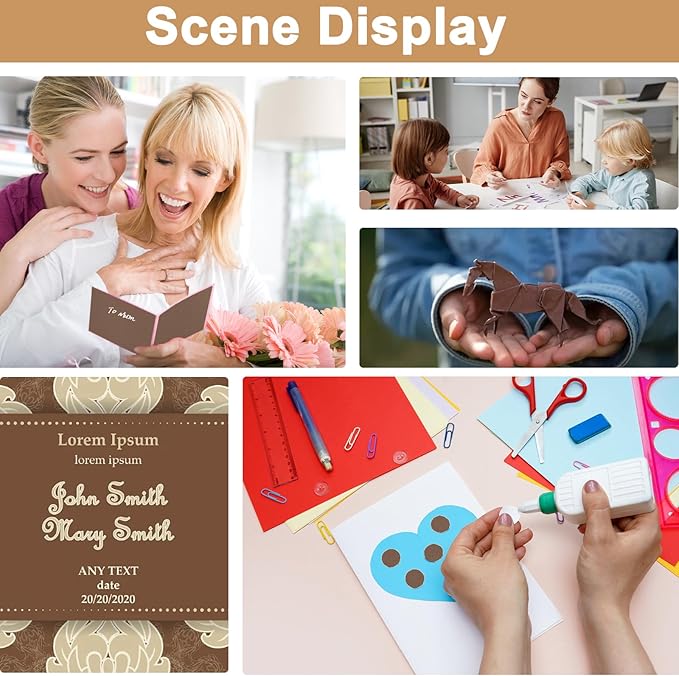 Silunkia 100 Sheets Coffee Shimmer Cardstock 8.5 x 11 Greeting Cards, - Image 7