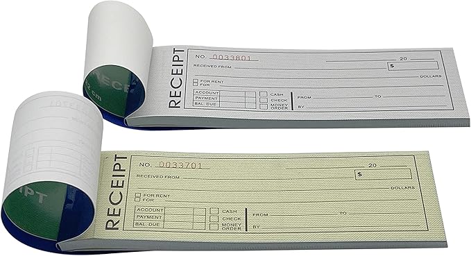 Cotton Fly Pre-Numbered Rent Receipt Book, Receipt Invoice Book Carbonless Copy - Image 3