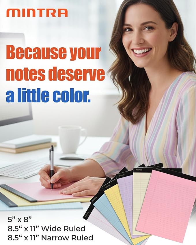 Mintra Office Legal Pads, 8.5in x 11in, Wide Ruled)) - Image 9