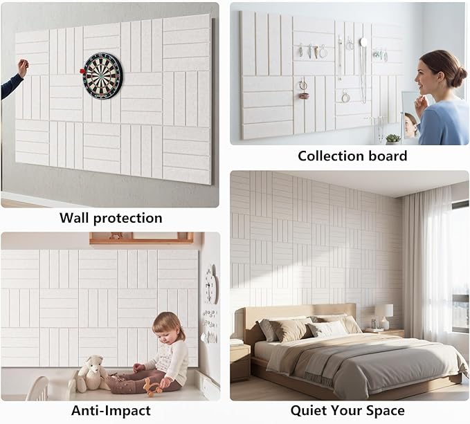 G Gamit Large Felt Wall Tiles Bulletin Board 59”x36”, Large Cork Board - Image 7