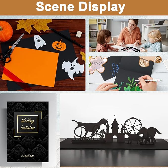 Silunkia 28 Sheets Black Cardstock 8.5 x 11 - Image 7