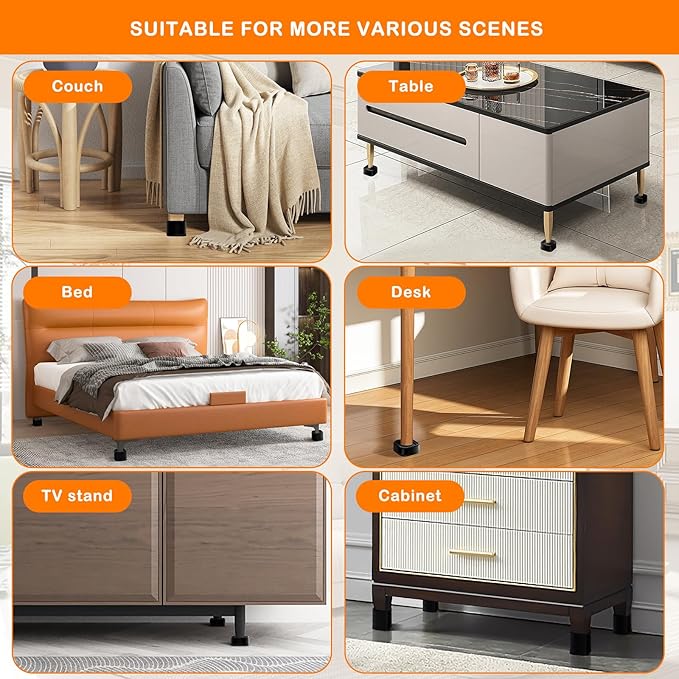shouwuhho 32 Pack Furniture Risers Adjustable Bed Risers Heavy Duty Lifts - Image 7