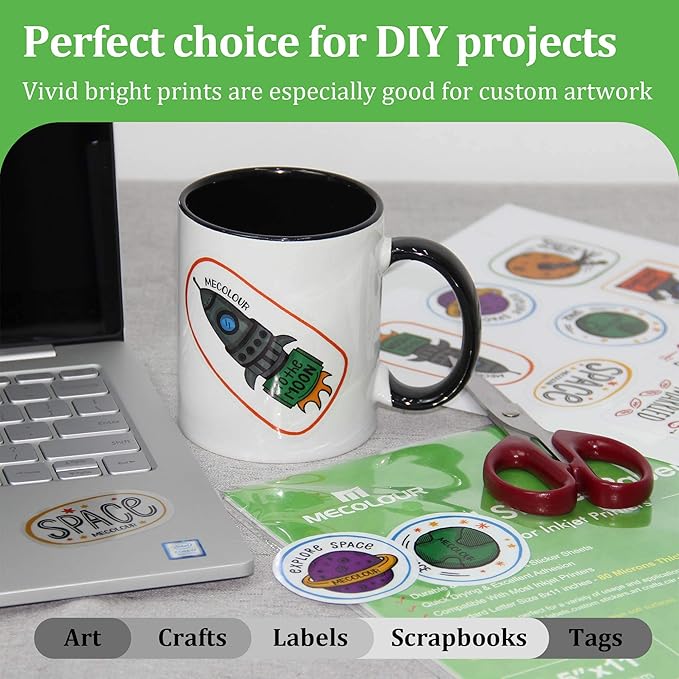 MECOLOUR Clear Sticker Paper Printable Vinyl - Image 7