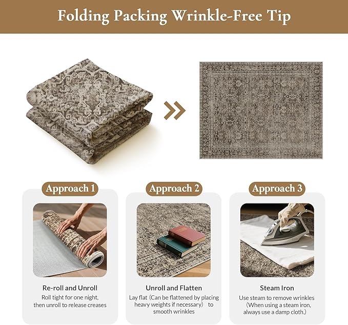 GENIMO 5x7 Area Rug Machine Washable Boho Rug - Image 9