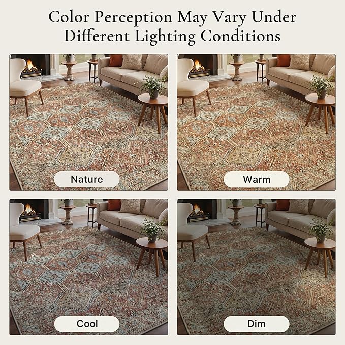 GENIMO Runner Rug 2x10 Non Slip Machine Washable Hallway Runner Rug, Low Pile - Image 8