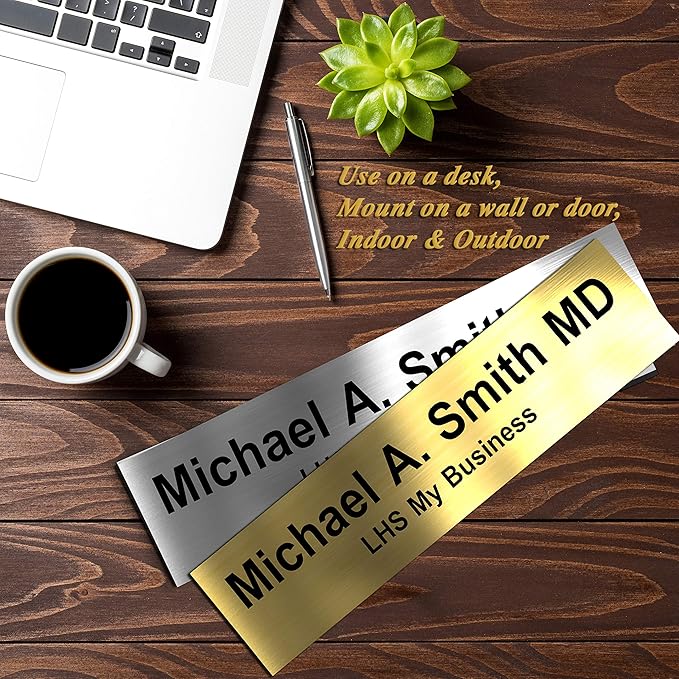 Engraved Name Plates for Door Sign Personalized Light Blue Plastic Plaque - Image 9