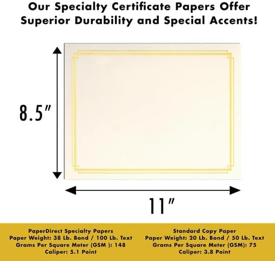 PaperDirect Foil Elegance Specialty Certificates, 50 Sheets of 38lb White Paper - Image 5