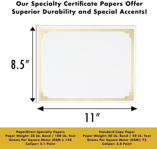 PaperDirect Copper on White Classic Specialty Certificates, 8½ x11, Foil Accents - Image 4