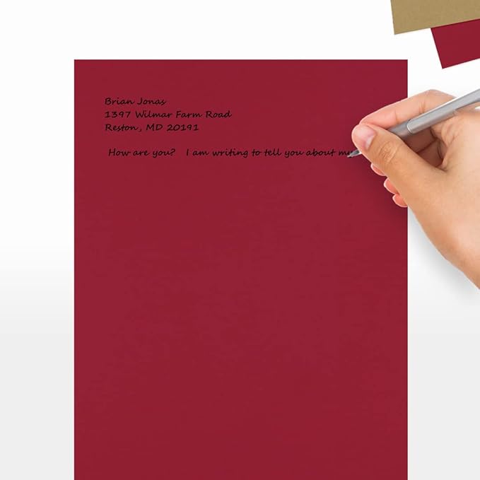 LUXPaper 8.5" x 11" Paper | Letter Size | Garnet Red | 80lb. Text | 500 Qty - Image 5