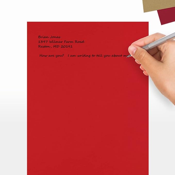 LUXPaper 8.5" x 11" Paper | Letter Size | Ruby Red | 80lb. Text | 250 Qty - Image 5