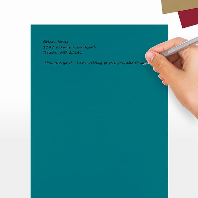 LUXPaper 8.5" x 11" Paper | Letter Size | Teal | 80lb. Text | 500 Qty - Image 5