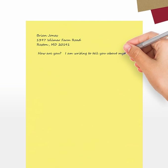 LUXPaper 8.5" x 11" Paper | Letter Size | Pastel Canary Yellow | 60lb. Text | 1 - Image 5