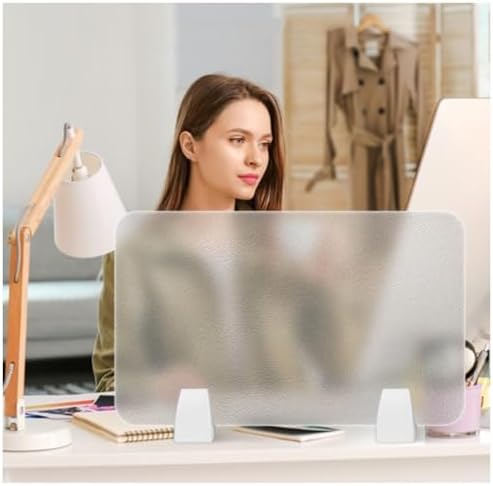 Acrylic Frosted Privacy Screen, Portable Desk Divider Panel by Unknown
