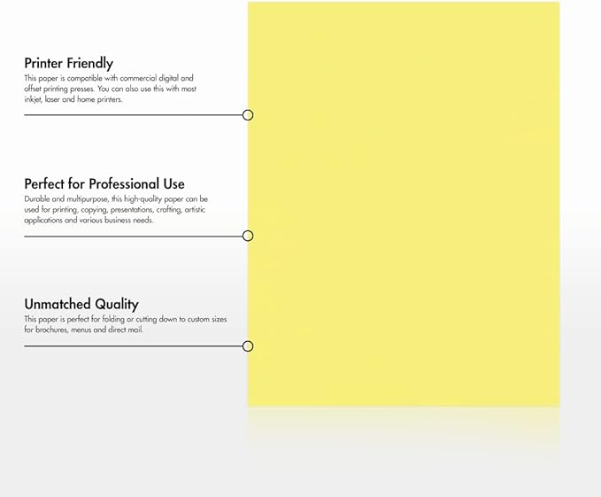 LUXPaper 8.5" x 11" Paper | Letter Size | Pastel Canary Yellow | 60lb. Text | 1 - Image 8