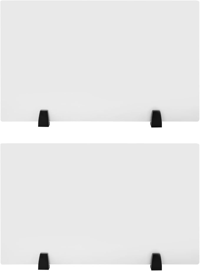2 Pack Clamp-on Desk Privacy Panels, Frosted Acrylic Desk Dividers by Unknown
