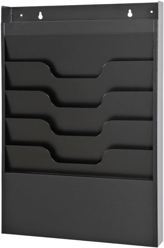 MAXXBUILD 4 Tier Wall Mounted File Organizer, Metal Task Rack by Unknown