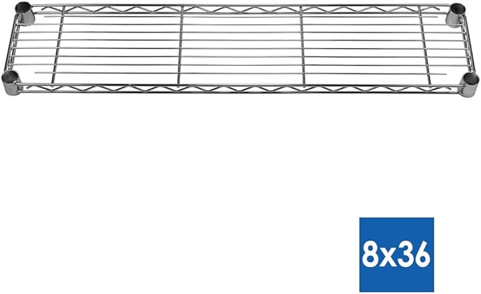 Shelving Inc. 8"D x 36"W x 84"H Chrome Wire Tiered Shelf - Image 2