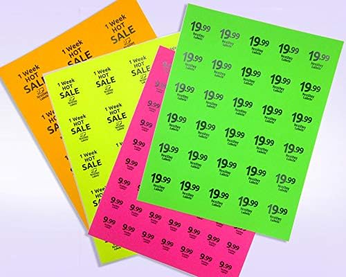 NextDayLabels - Pack of 25 Sheets, 8-1/2 x 11 Fluorescent Labels - Image 3