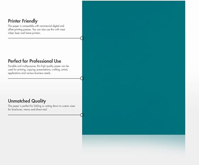 LUXPaper 8.5" x 11" Paper | Letter Size | Teal | 80lb. Text | 50 Qty - Image 8