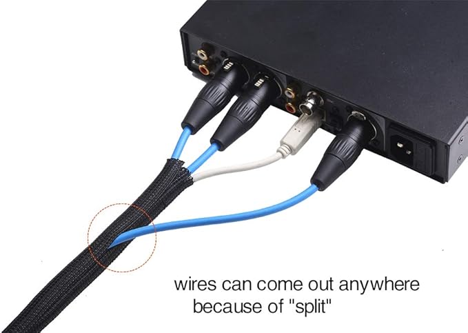 Alex Tech 25ft - 3/8 inch Cord Protector Wire Loom Tubing Cable Sleeve Split - Image 3