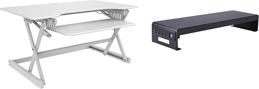Rocelco 40" Large Height Adjustable Standing Desk Converter by Rocelco