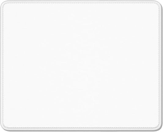 Auhoahsil White Mouse Pad, 12 x 10 Inch Square Mousepad, 3mm Thick Rubber Mouse by Auhoahsil
