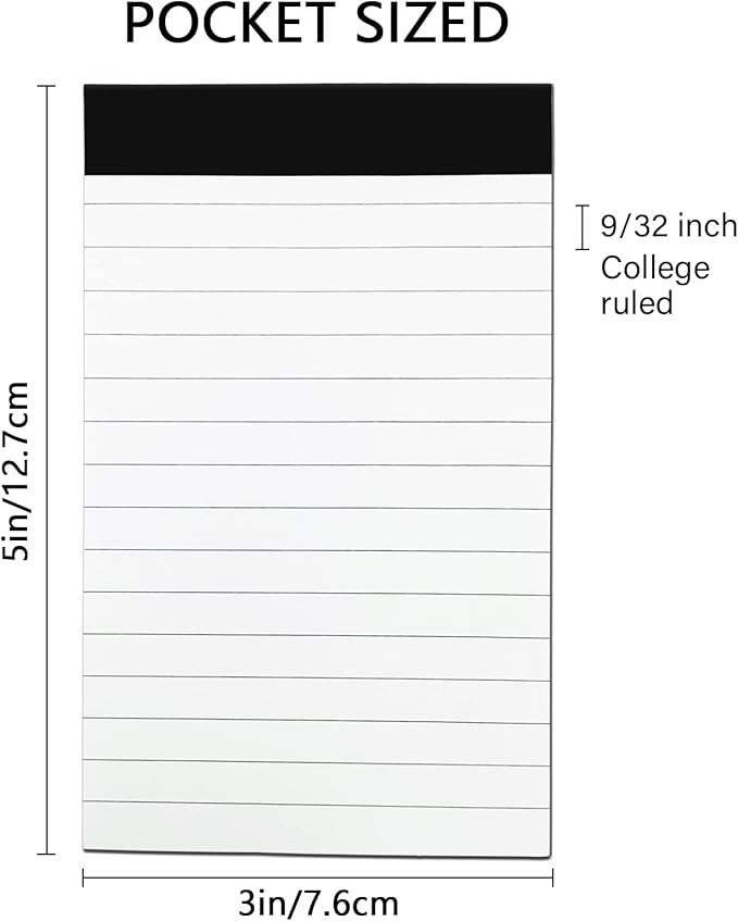 Nichela 12 Pack Small Notepad, 3 x 5 Inch Ultra Quality Note Pads, Server Lined - Image 2
