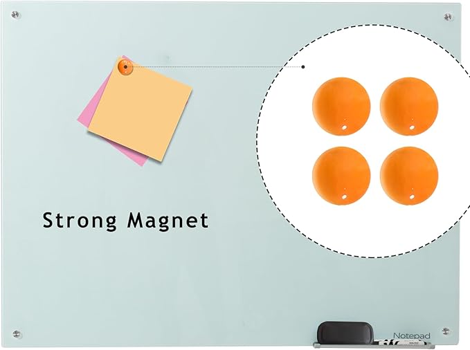 Notepad Glass Whiteboard 36 * 72Inches Magnetic Wall Mounted Frameless Glass - Image 3