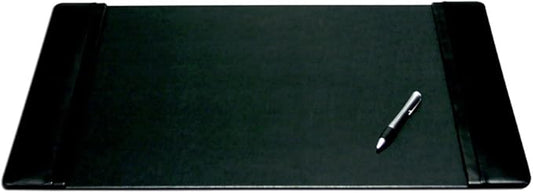 Dacasso Black Leather 25.5" x 17.25" Side Rails Desk Pad by Dacasso