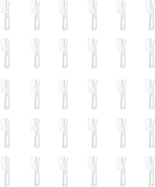30 PCS Plastic Curtain Hooks Adjustable Pinch Pleat Curtain Clips Room Divider by CBSROROHome