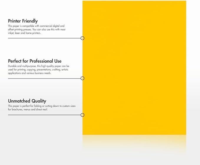 LUXPaper 8.5" x 11" Paper | Letter Size | Sunflower Yellow | 80lb. Text | 250 - Image 8