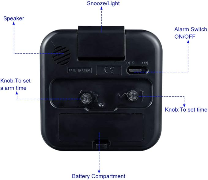 Tinload Small Battery Analog Alarm Clock Silent Non Ticking, Ascending Beep - Image 6