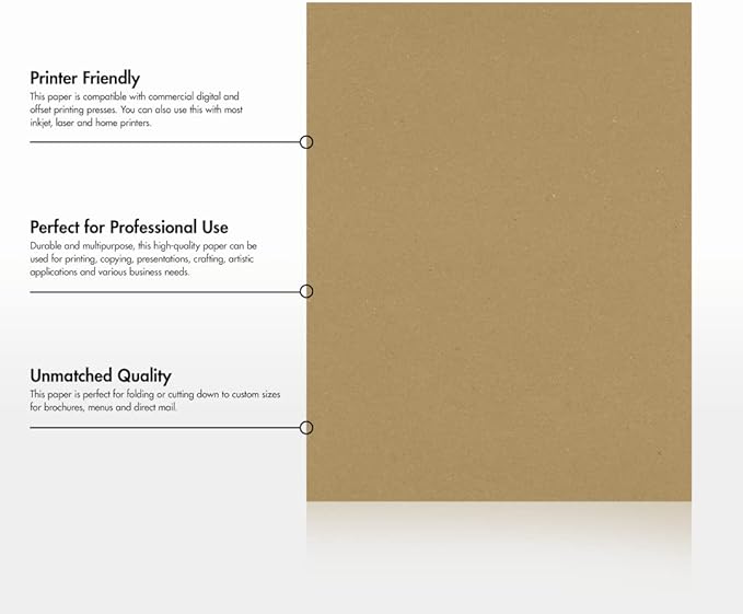 LUXPaper 8.5" x 11" Paper | Letter Size | Grocery Bag Brown | 70lb. Text | 50 - Image 8