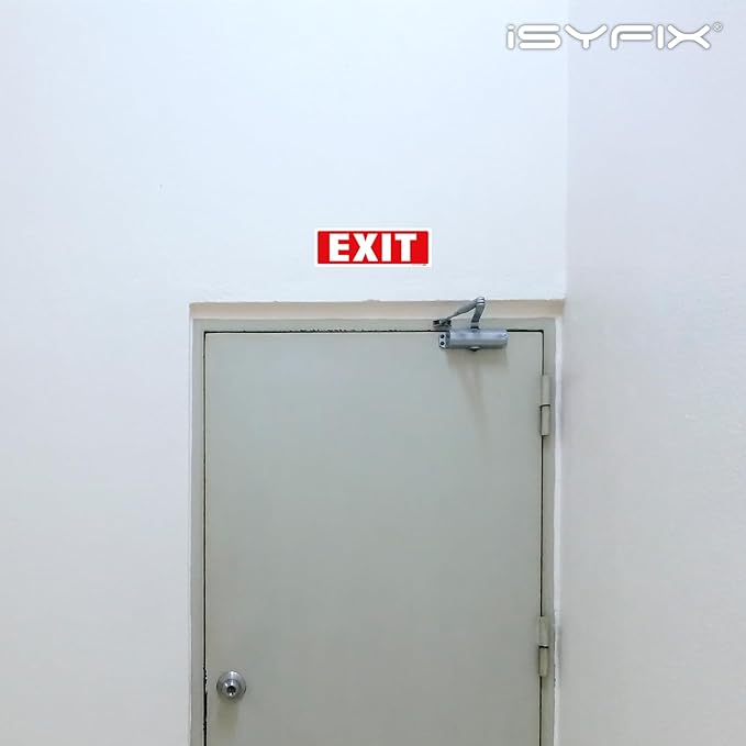 iSYFIX Exit Signs Stickers – 2 Pack 12x4 Inch – Premium Self-Adhesive Vinyl - Image 6