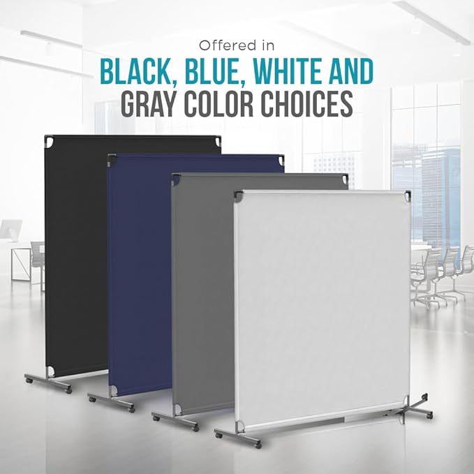 Steel-AID 100-inch Rolling Privacy Room Divider - Image 9