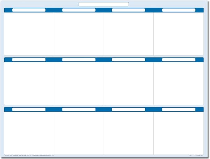 Sky Blue 12 Section Task, Objective and Goals Planning System Horizontal 18" - Image 2