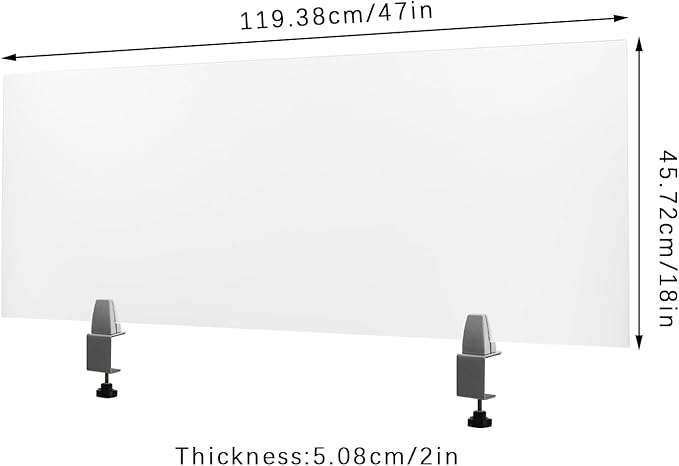 Desk Divider for Students and Desk Privacy Panel, Frosted Acrylic Plexiglass - Image 3