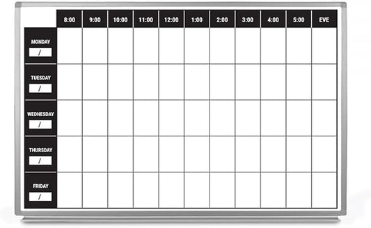 Work Week Dry-Erase Scheduling Whiteboard 48" x 36" by CreativeSafetySupply