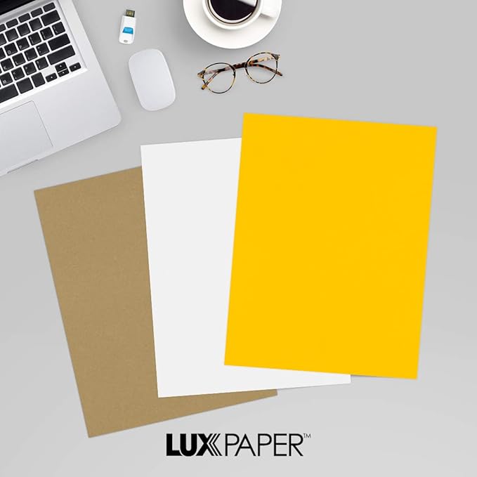 LUXPaper 8.5" x 11" Paper | Letter Size | Sunflower Yellow | 80lb. Text | 50 Qty - Image 9