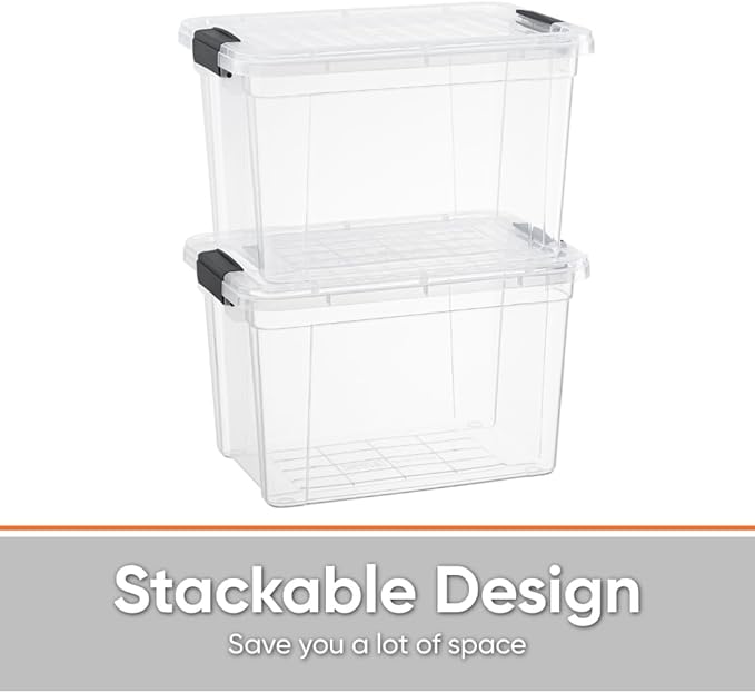 Superio Clear Storage Box with Lid, 2.5 Quart Plastic Container Bins - Image 5