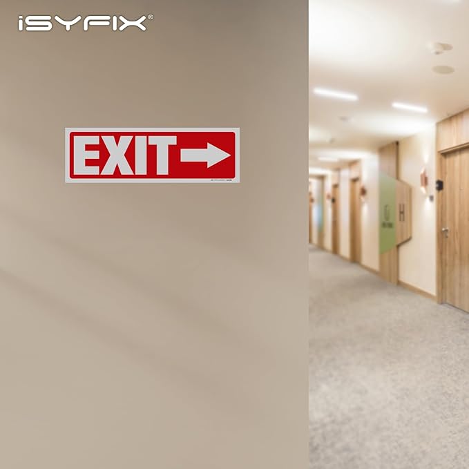 iSYFIX Exit Signs Stickers 2 Pack 12x4 Inch - Image 7