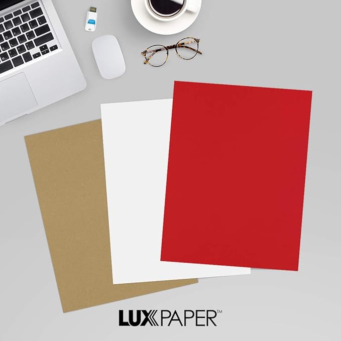 LUXPaper 8.5" x 11" Paper | Letter Size | Ruby Red | 80lb. Text | 250 Qty - Image 9
