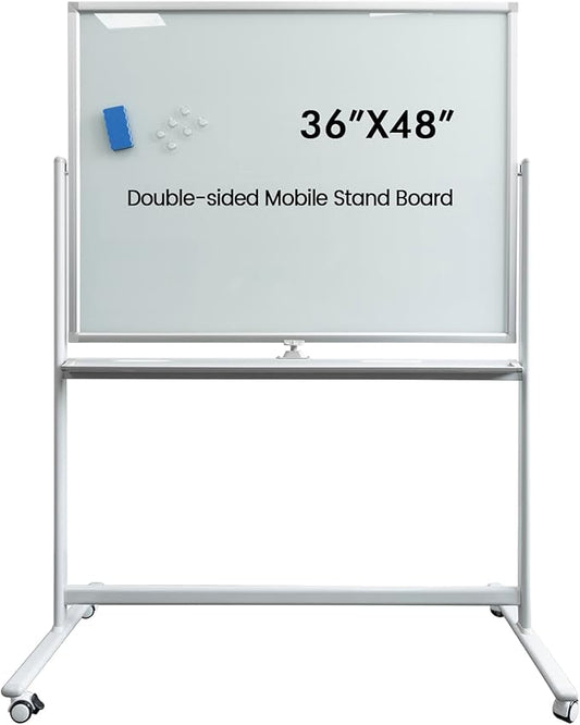 Large Mobile Glass White Board by Gooderboard