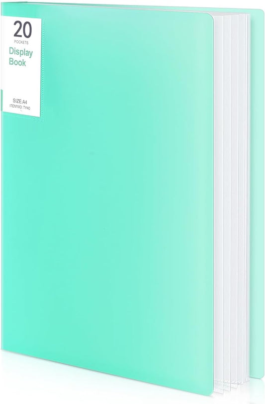 Phyxin Portfolio Binder, 20-Pocket Portfolio Folder 8.5" x 11", Displaying 40 by Phyxin