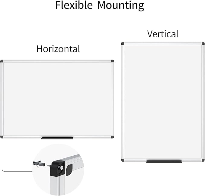 VIZ-PRO Dry Erase Board/Non-Magnetic Whiteboard, 48 x 36 Inches, Wall Mounted - Image 3