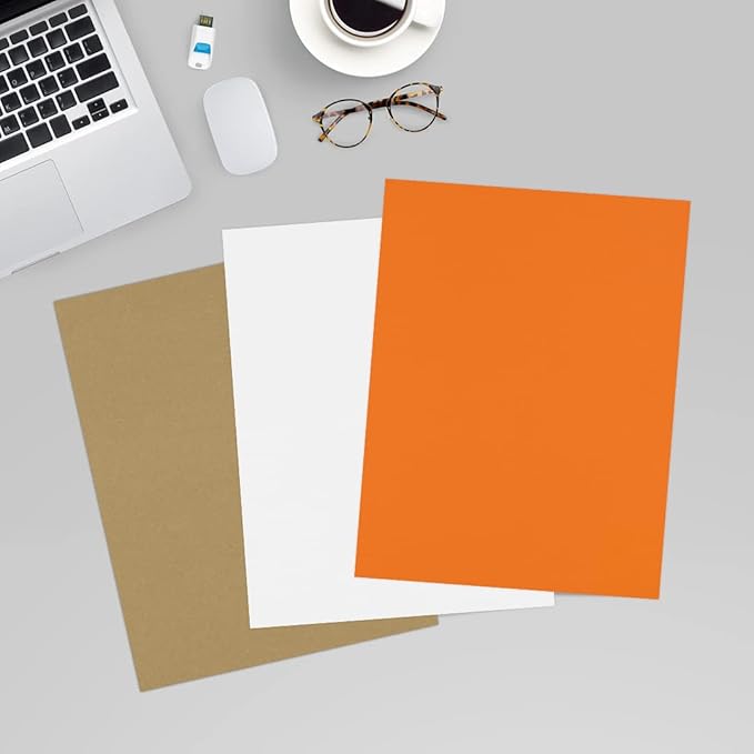 LUXPaper 8.5" x 11" Paper | Letter Size | Mandarin Orange | 80lb. Text | 250 Qty - Image 6